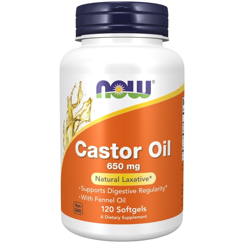 Now Castor Oil 650mg Softgels