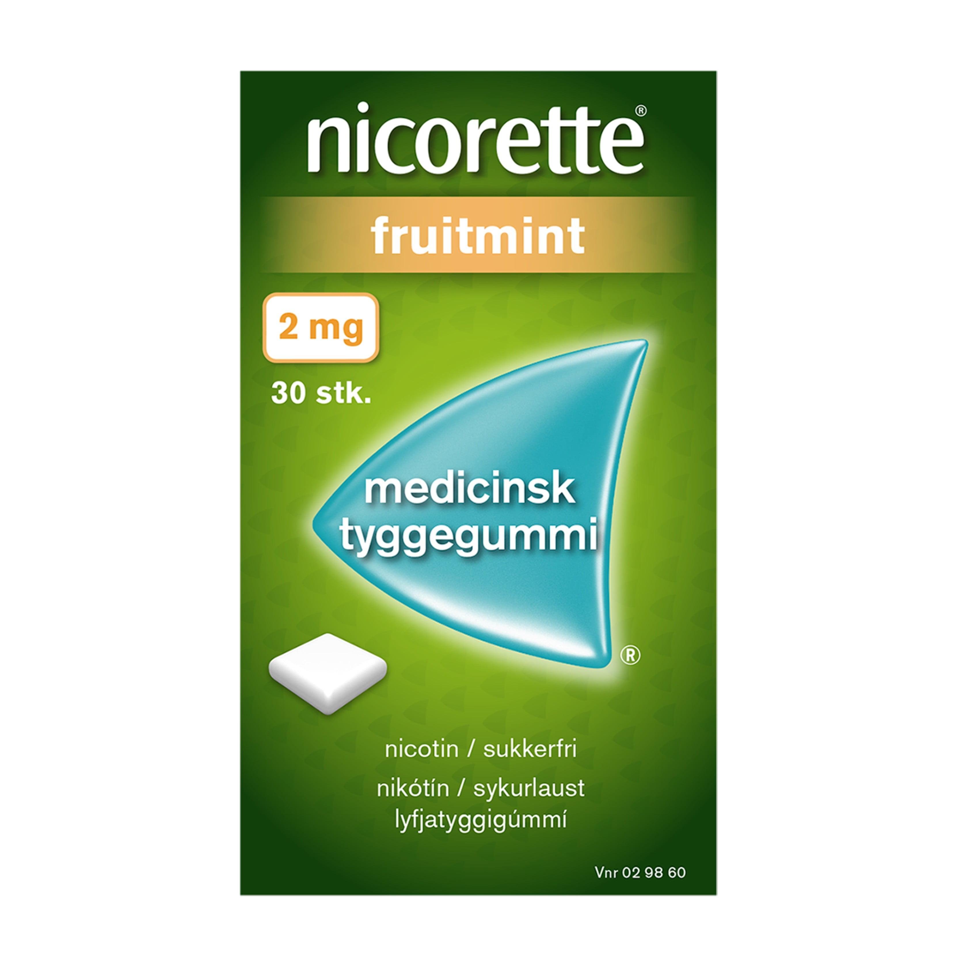 Nicorette Fruitmint 30stk 2mg [tyggigúm]