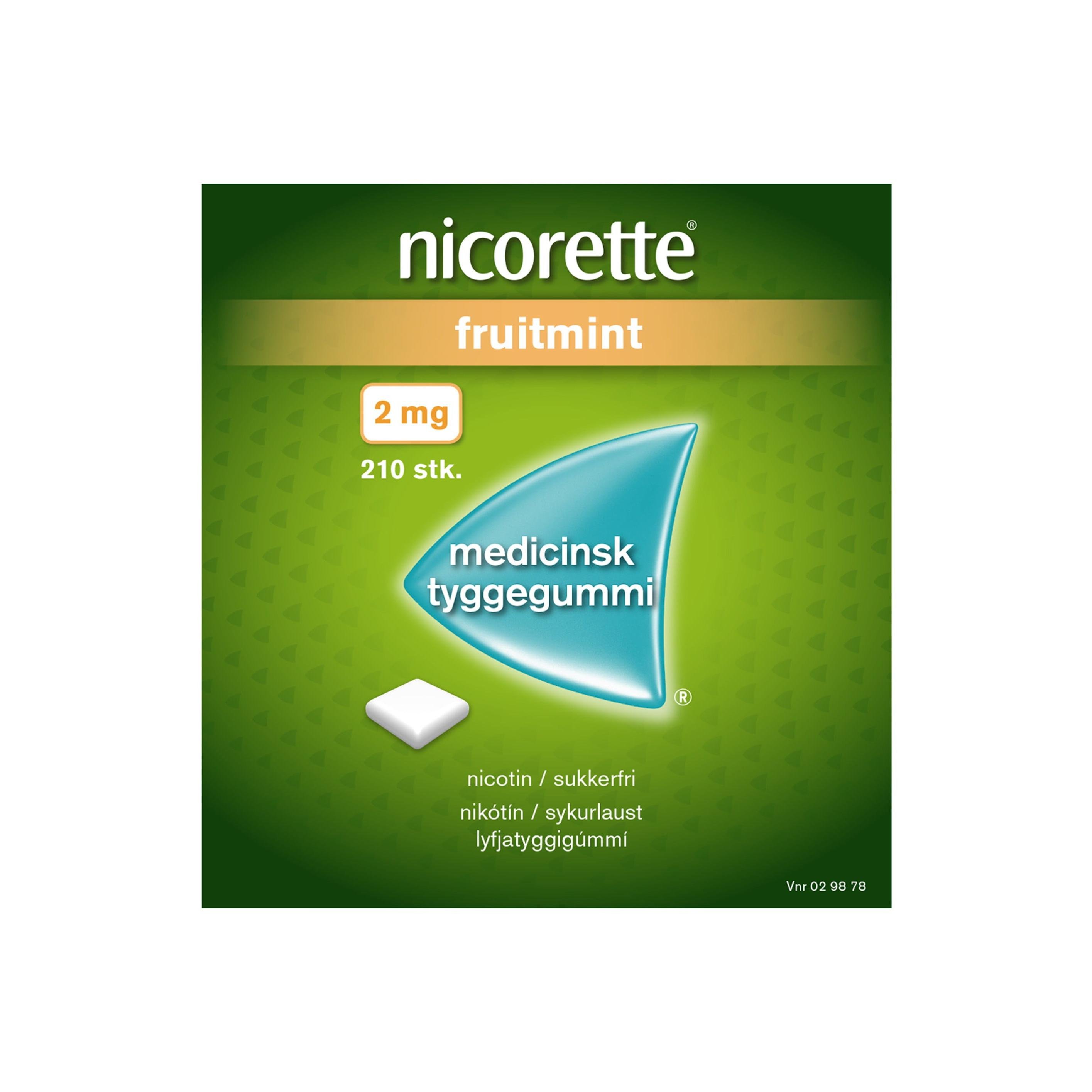 Nicorette Fruitmint 210stk 2mg [tyggigúm